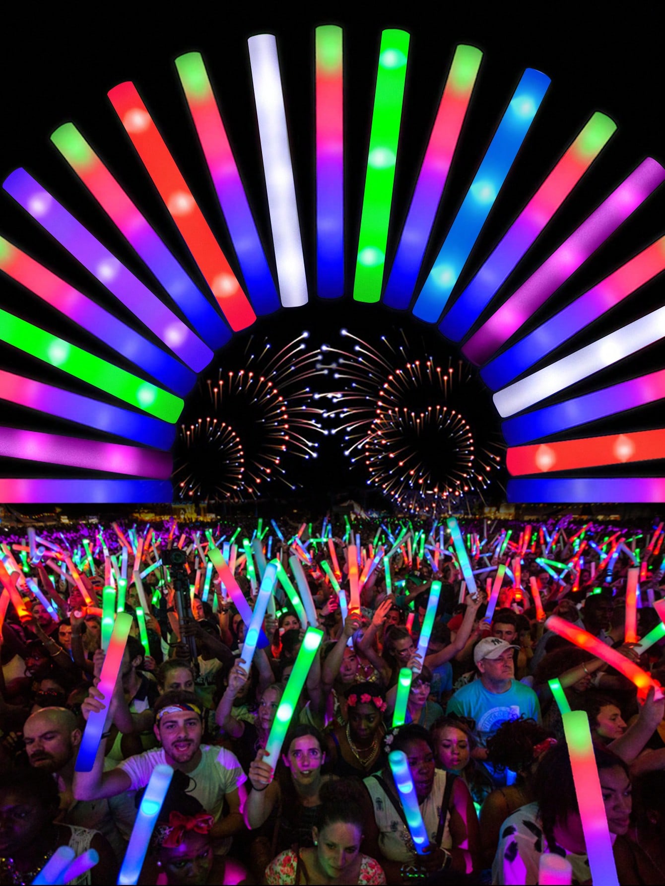 Flashing Led Foam Sticks Party - LED Foam Glow Sticks, Cheer Tube,