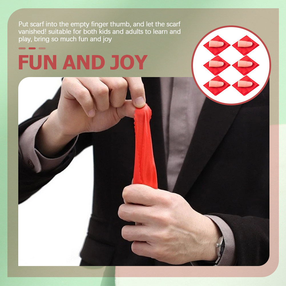 Thumb Tip Magic Trick Set - Truque de Mágica de Seda Desaparecida,