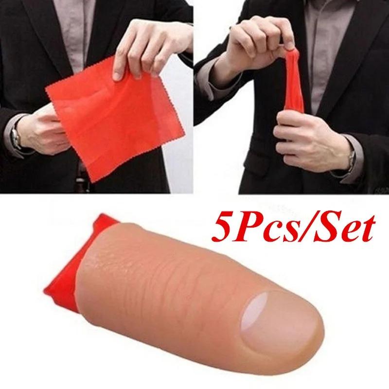 Thumb Tip Magic Trick Set - 5 pçs/set falso macio polegar ponta