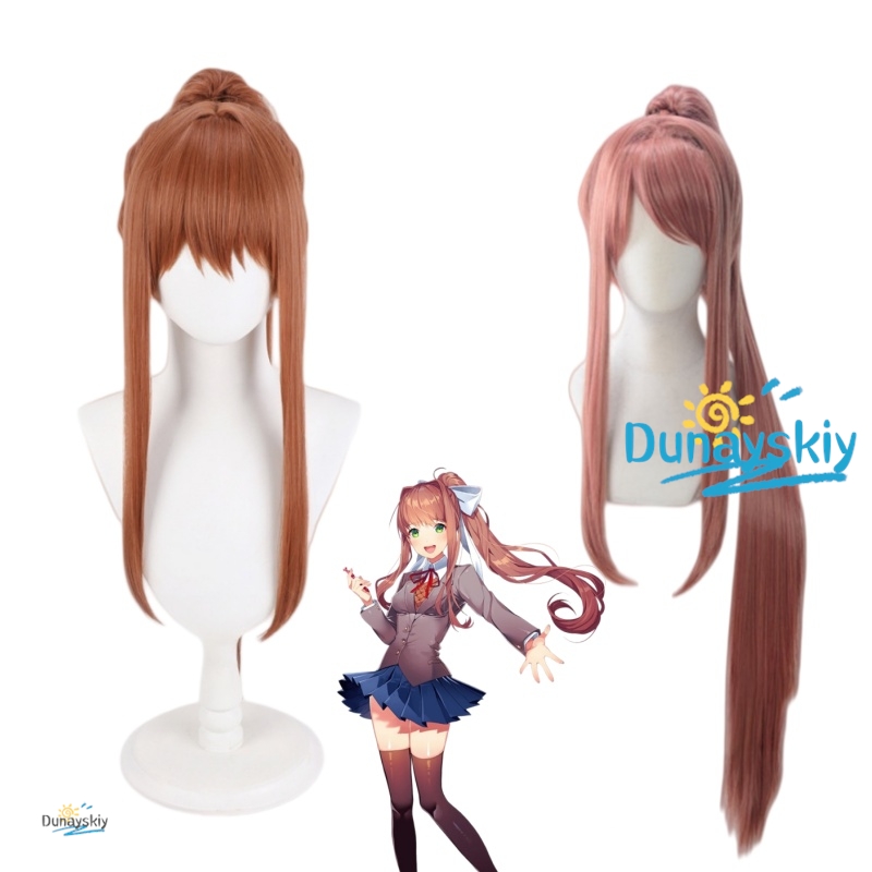Anime Cosplay Wig Heat Resistant - Peruca de Cosplay DDLC Monika com