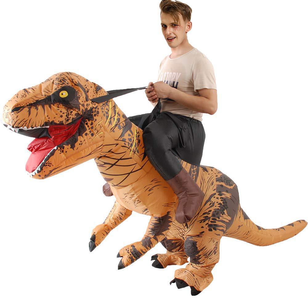 Inflatable Dinosaur Costume Adult - Adulto engraçado equitação dinossauro marrom período