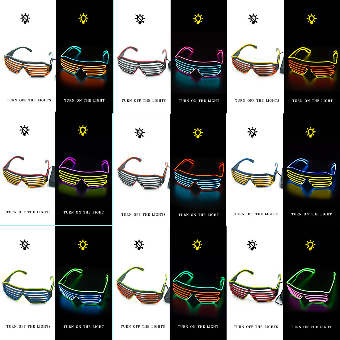 Óculos brilhantes led gafas lu - Glow In The Dark Party Glasses avaliação e preço