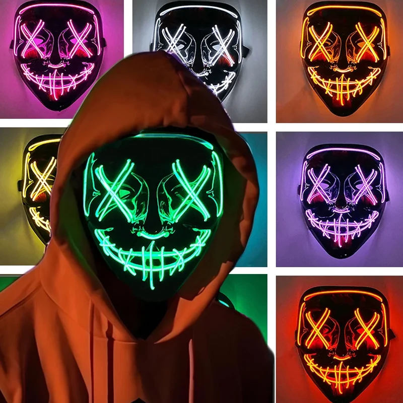 Assustador halloween cosplay i - Led Purge Mask Halloween avaliação e preço