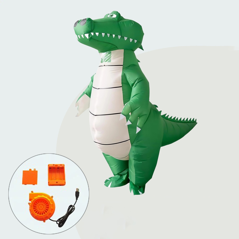 Fantasia Inflável de Crocodilo - Inflatable Dinosaur Costume Adult avaliação e preço