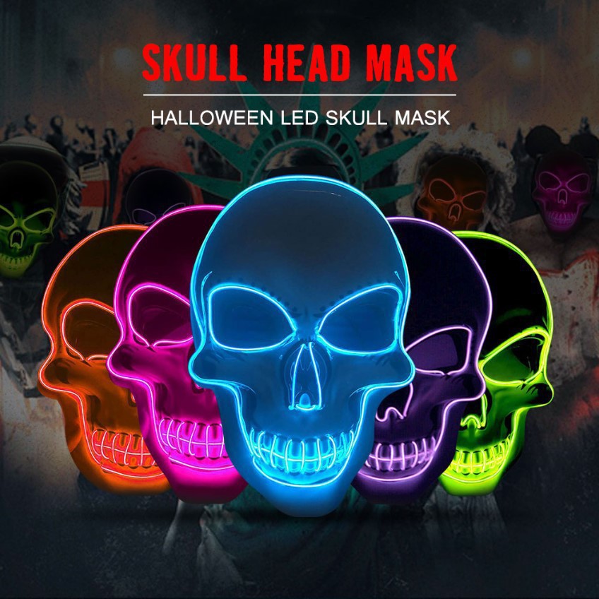 Máscara de caveira de terror p - Led Purge Mask Halloween avaliação e preço